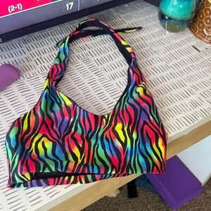 Zumba Fitness Multicolor Zebra Print Top
